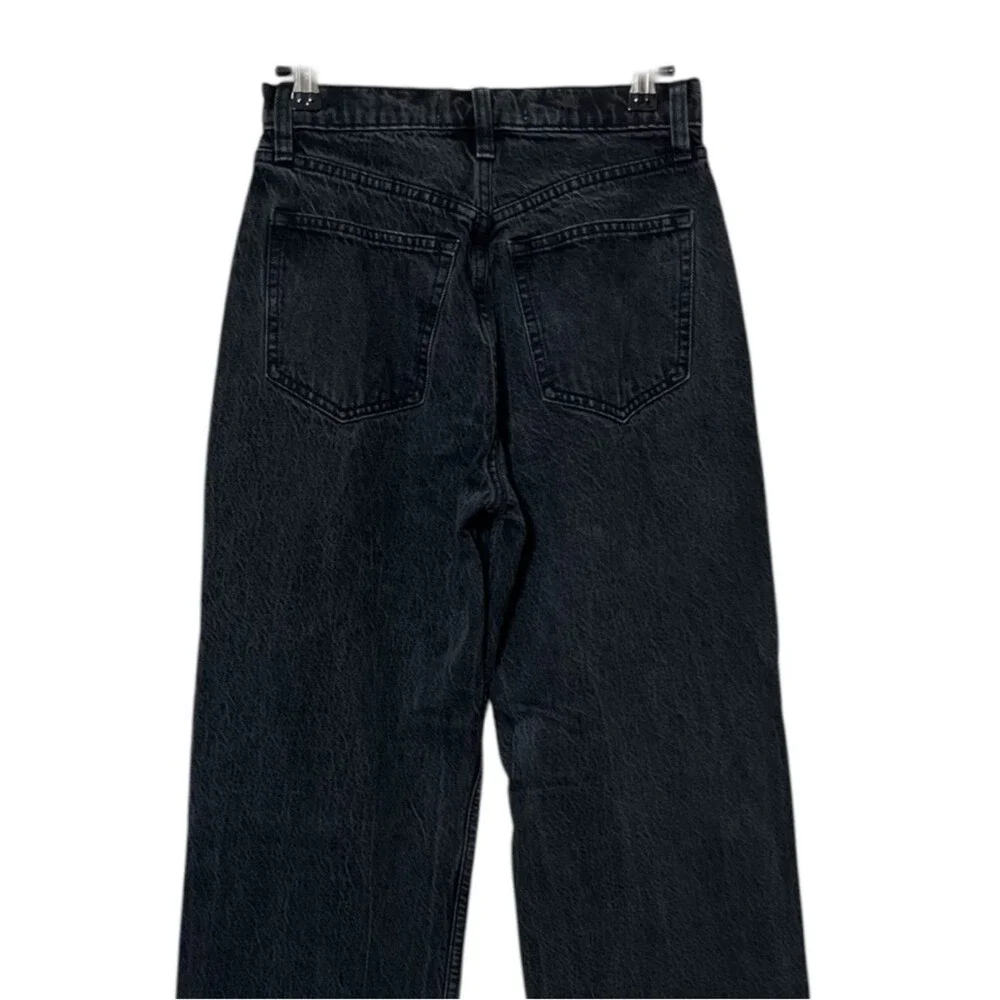 Abercrombie & Fitch The Loose High Rise Women's 24 Black Relaxed Wide Denin Jean - Picture 5 of 10